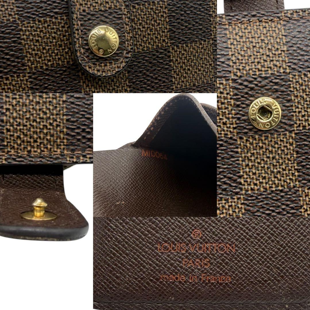 ルイヴィトン　ヴィエノワ　ダミエ　エベヌ　ブラウン　茶色　コンパクト　財布