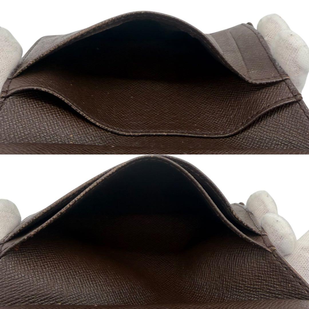 ルイヴィトン　ヴィエノワ　ダミエ　エベヌ　ブラウン　茶色　コンパクト　財布