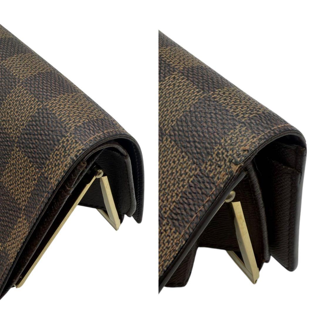 ルイヴィトン　ヴィエノワ　ダミエ　エベヌ　ブラウン　茶色　コンパクト　財布