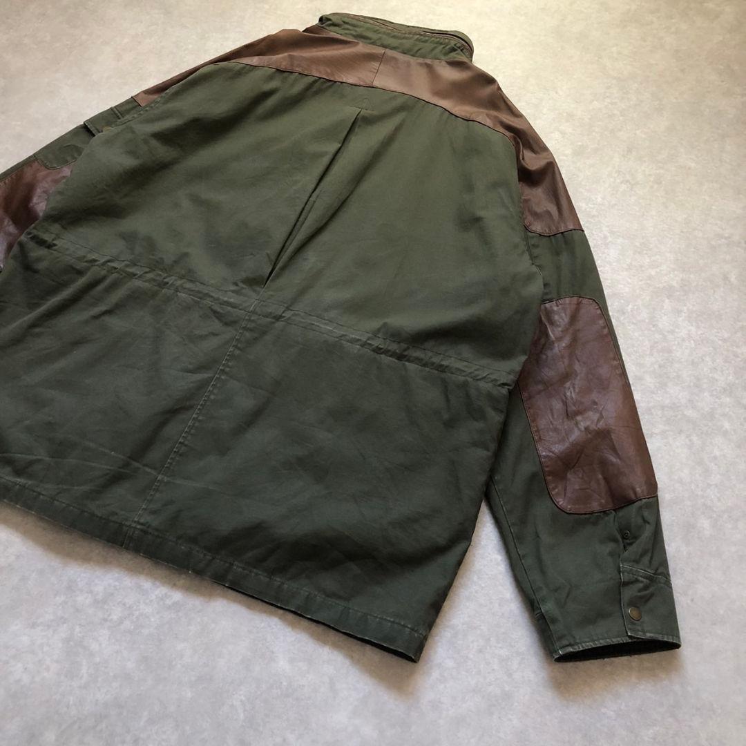 90〜00sヴィンテージエディーバウアーハンティングジャケット切り替えレザー