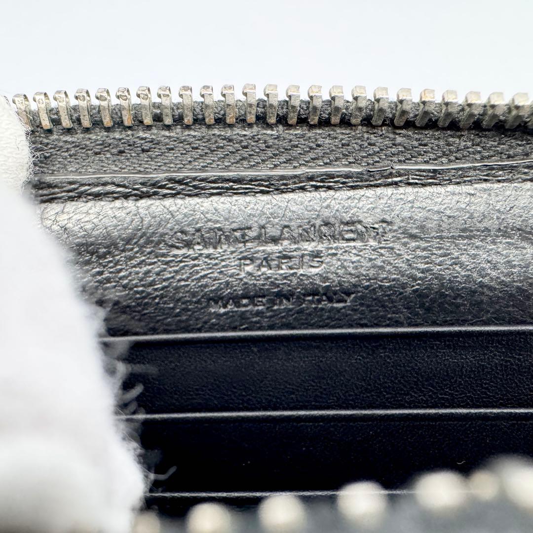 SAINT LAURENT サンローラン 財布 L字 クロコ型押し レザー 小銭