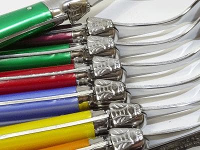 新品ライヨール ラギオール カトラリー24ピース 木箱入り（6色ミックスカラー)