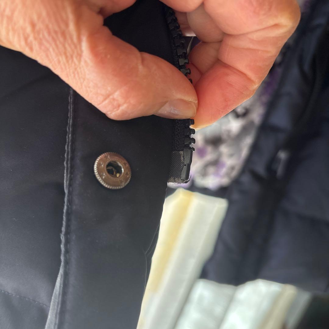 【美品】Super Beauty ダウンコート リボン ベルト 裏地総柄 紺42