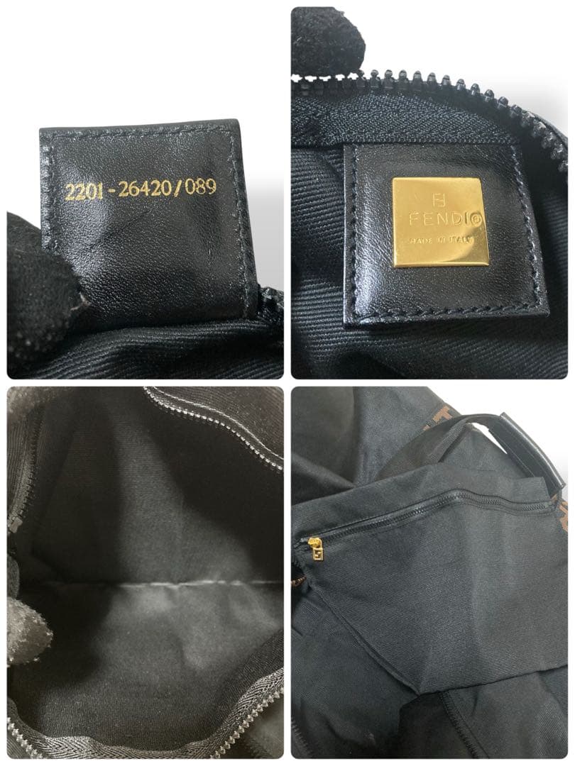 ミミ様　フェンディ　2way ボストンバッグ　ショルダー　ナイロン　ロゴ柄　黒