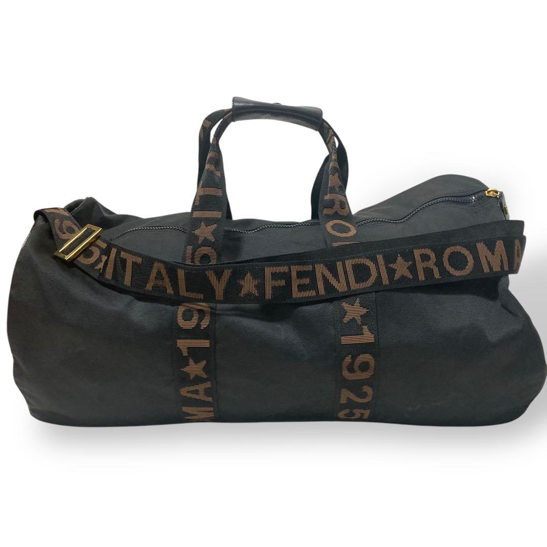 ミミ様　フェンディ　2way ボストンバッグ　ショルダー　ナイロン　ロゴ柄　黒