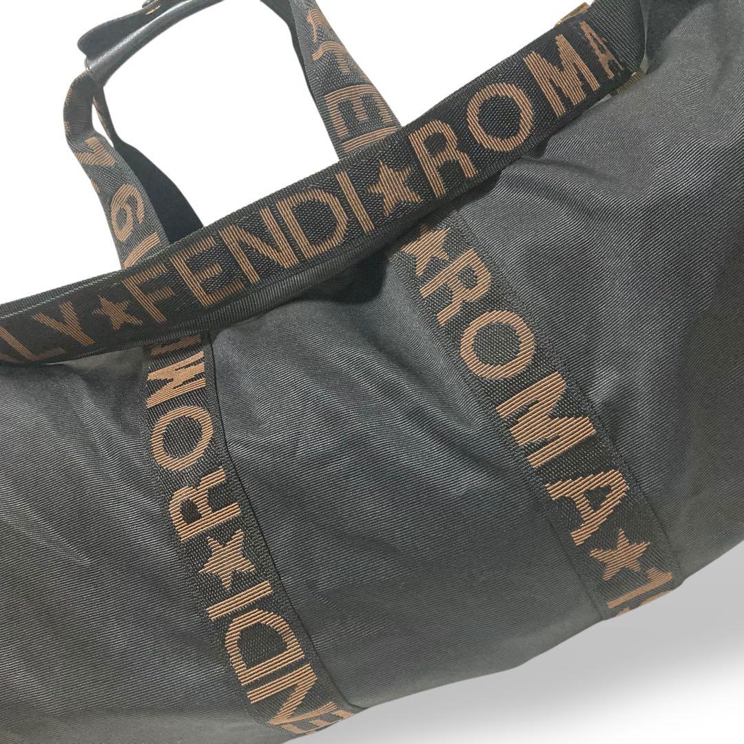 ミミ様　フェンディ　2way ボストンバッグ　ショルダー　ナイロン　ロゴ柄　黒