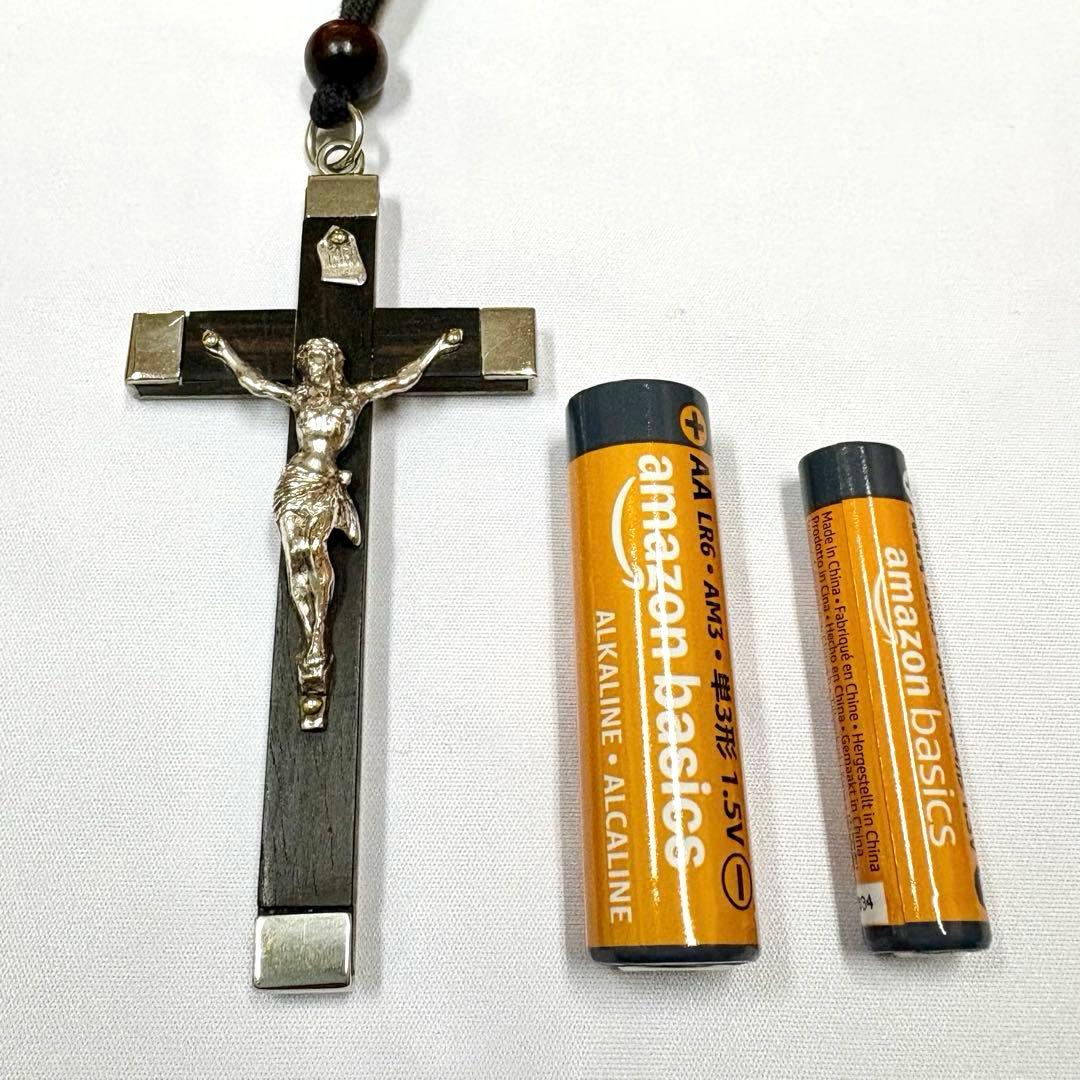 フランス アンティーク 聖イエス クロス 大型 十字架 78x42mm