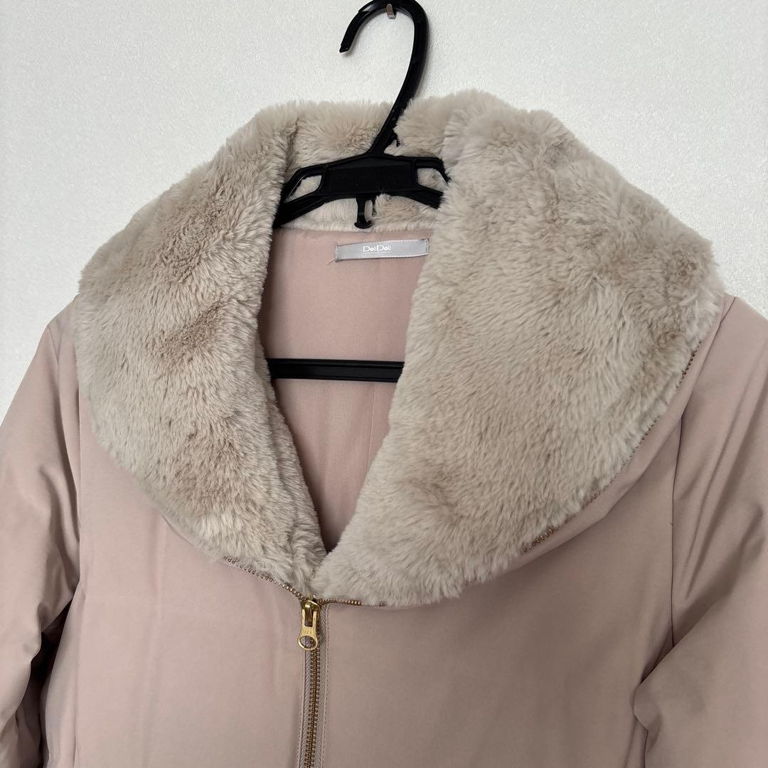 DoUDoU ドゥドゥ ファー付きダウンフェザーコート ベージュ38
