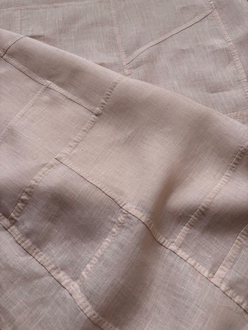 手縫い ポジャギ ベルギーリネン ベビーピンク 93×93cm