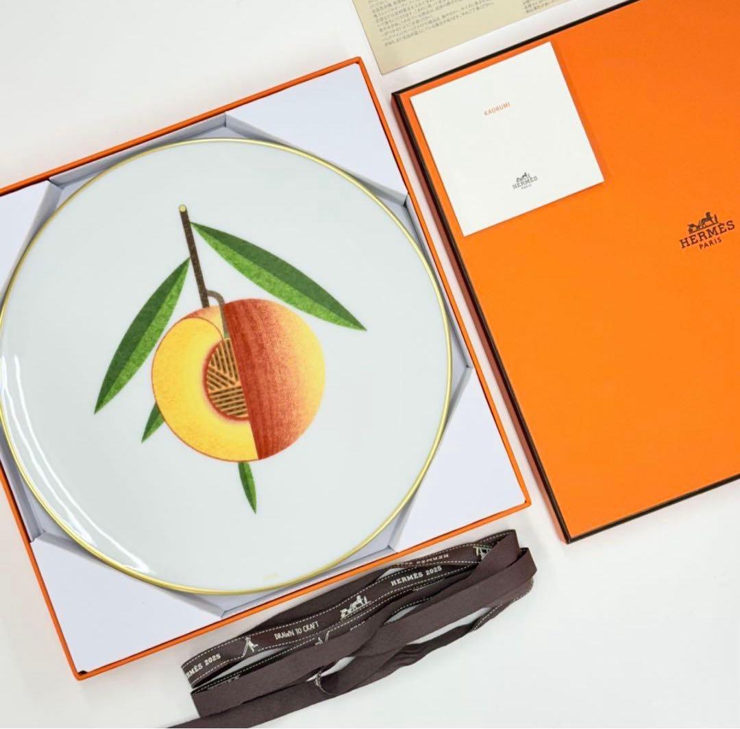 新品未使用品　エルメス デザートプレート 〈カオルミ〉　桃