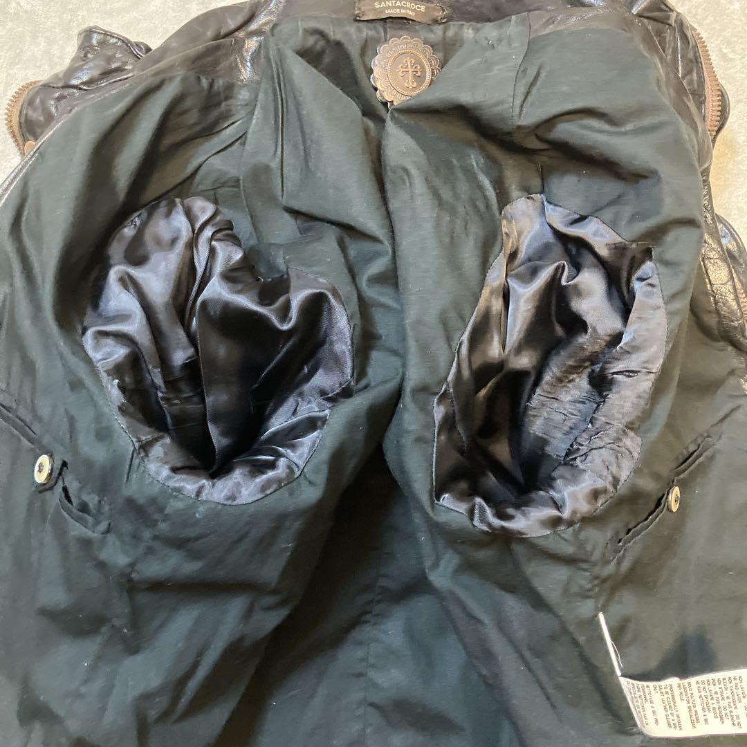 【希少】SANTACROCE バッファローレザー レザージャケット Sサイズ