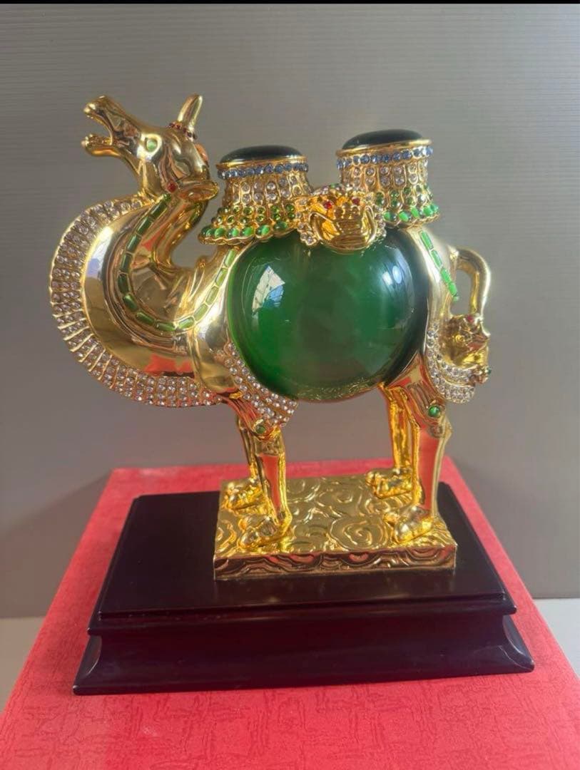 1541 中国美術 りゅうきんらくだ 流金駱駝 金メッキ ラクダ 奮門 開拓