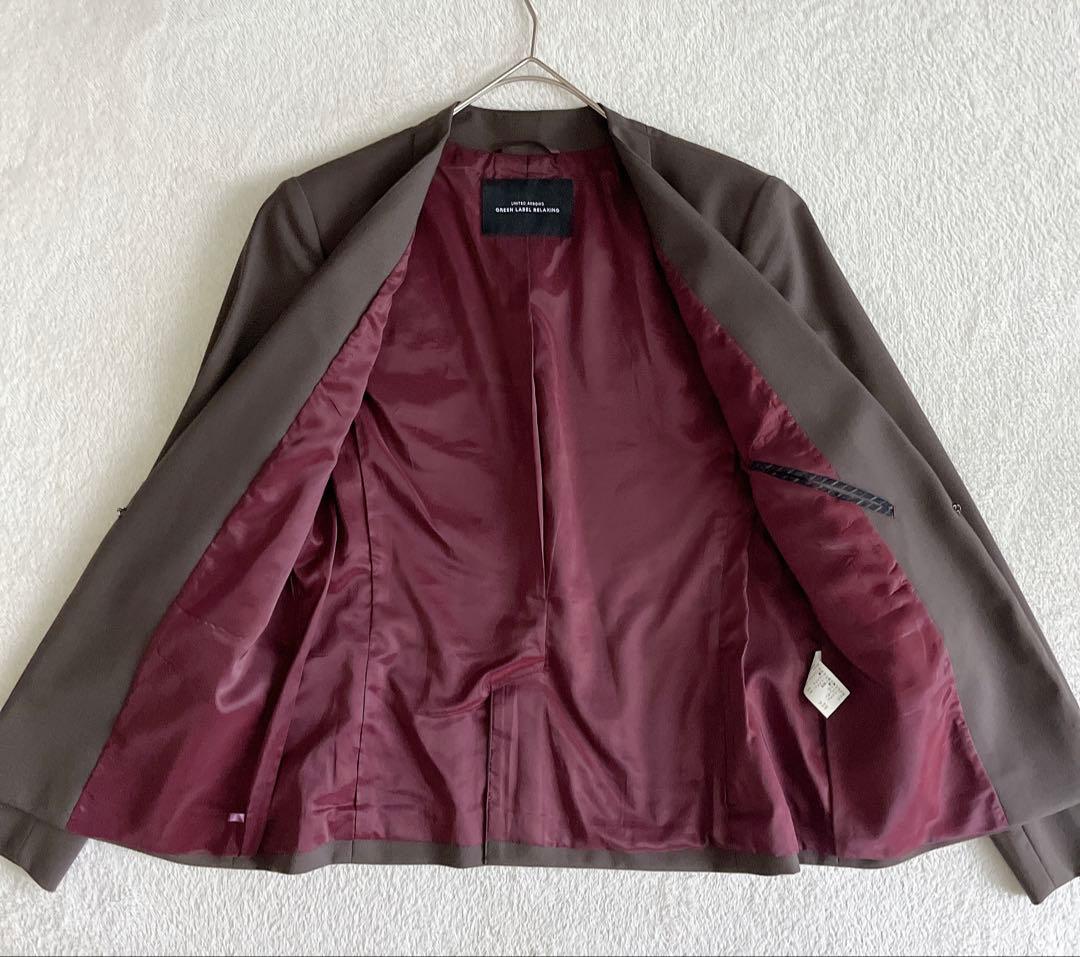 美品☆ green label relaxingパンツスーツ ノーカラー手洗い可