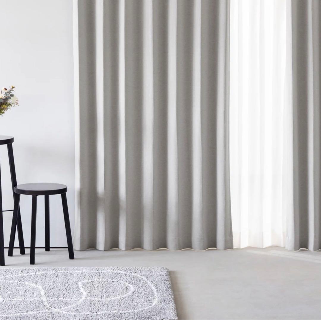 カナデモノ ヒートブロック 遮光 プリーツカーテン グレー