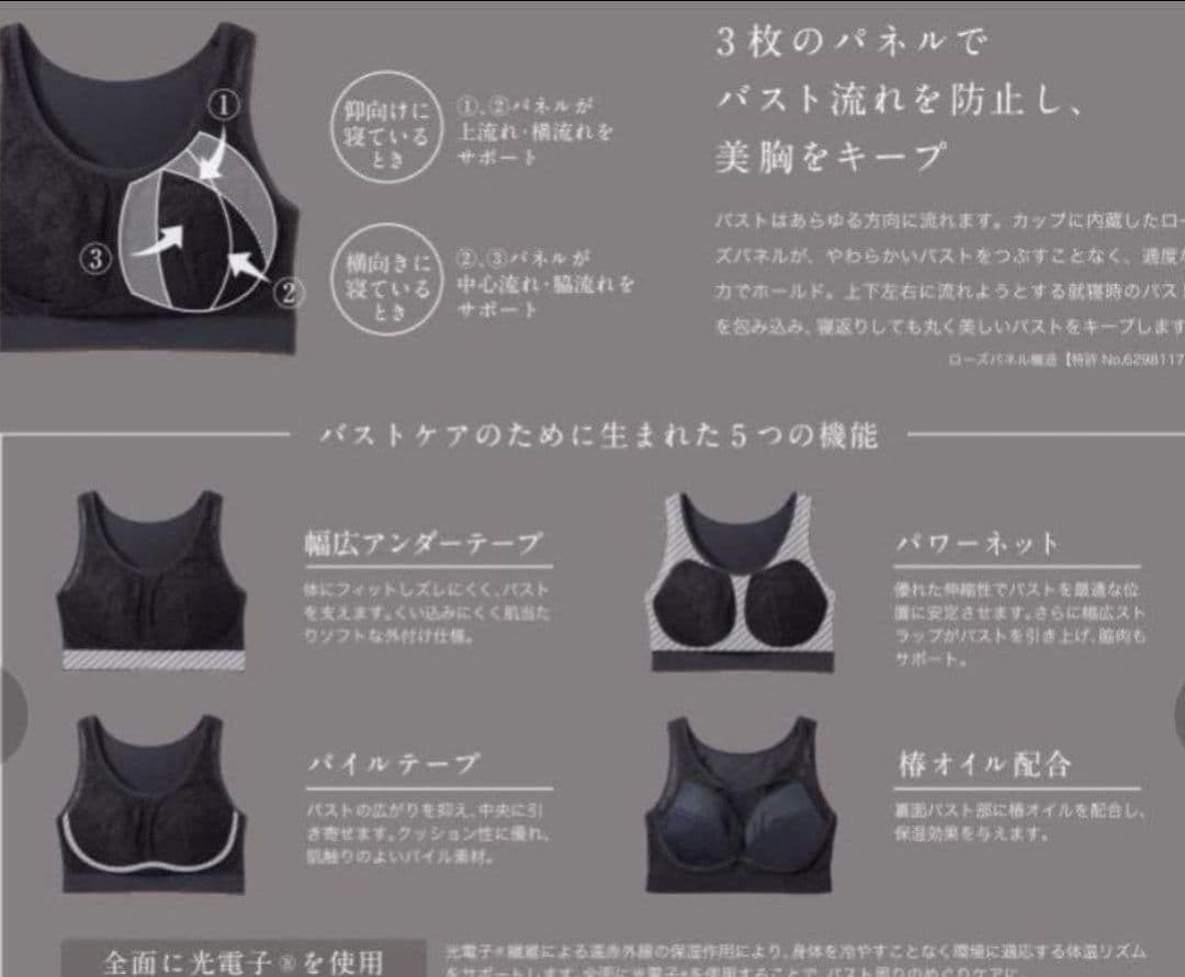 新品正規品　リッチメイクブラ　プウアボーテ　Lサイズ　光電子　ナイトブラ