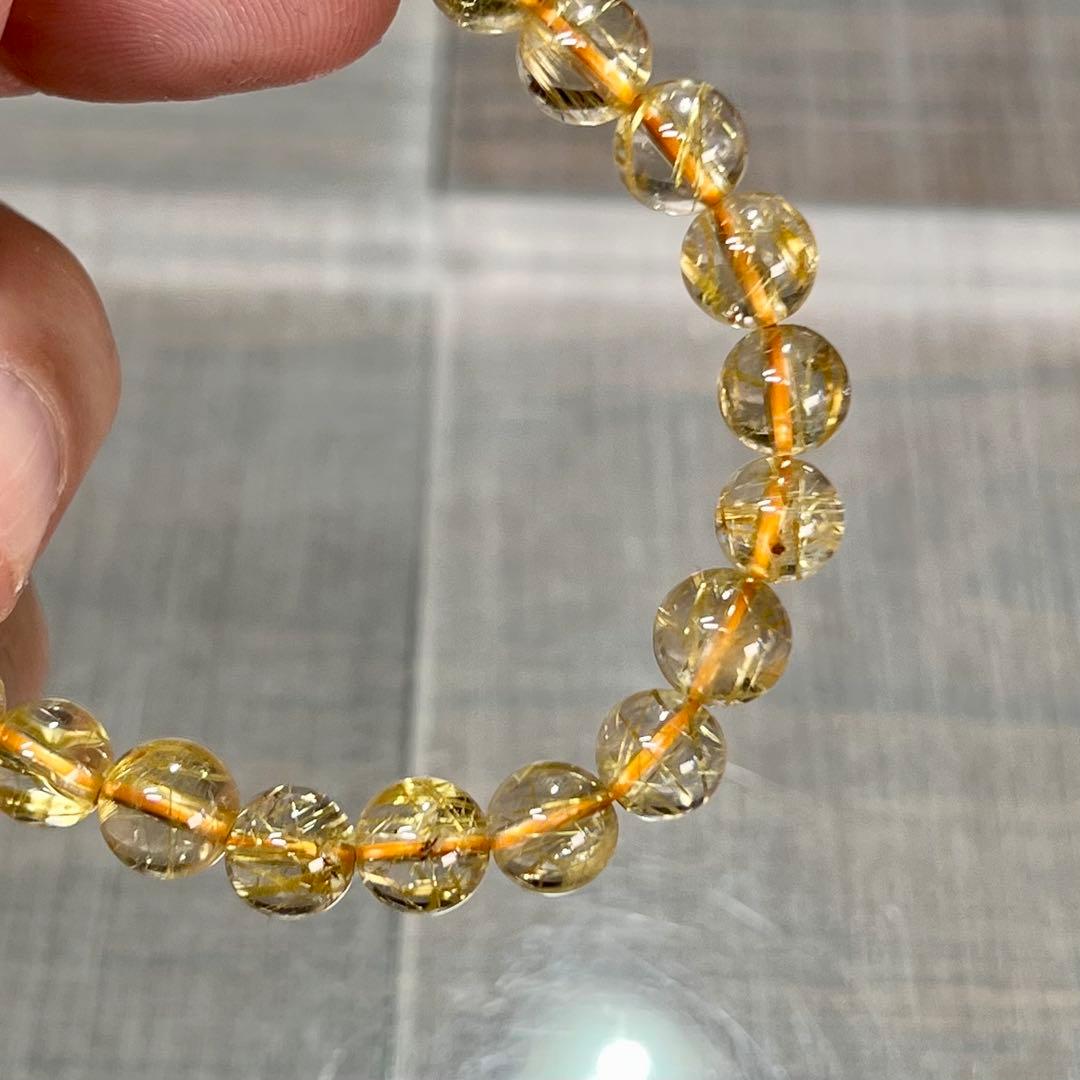 最高級　ゴールドルチルブレスレット　ギラギラ感美しい　3 ルチルクォーツ
