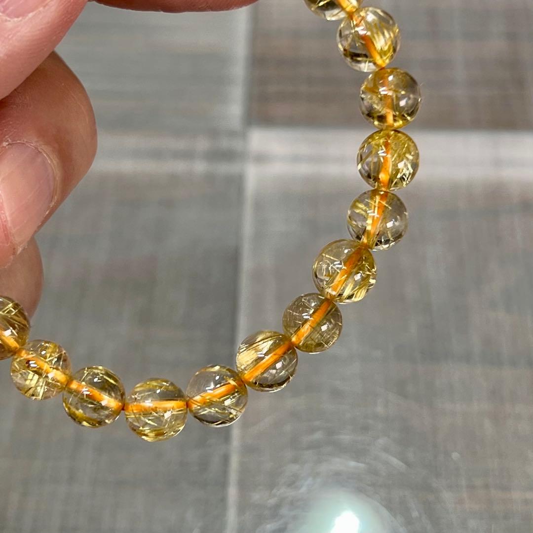 最高級　ゴールドルチルブレスレット　ギラギラ感美しい　3 ルチルクォーツ