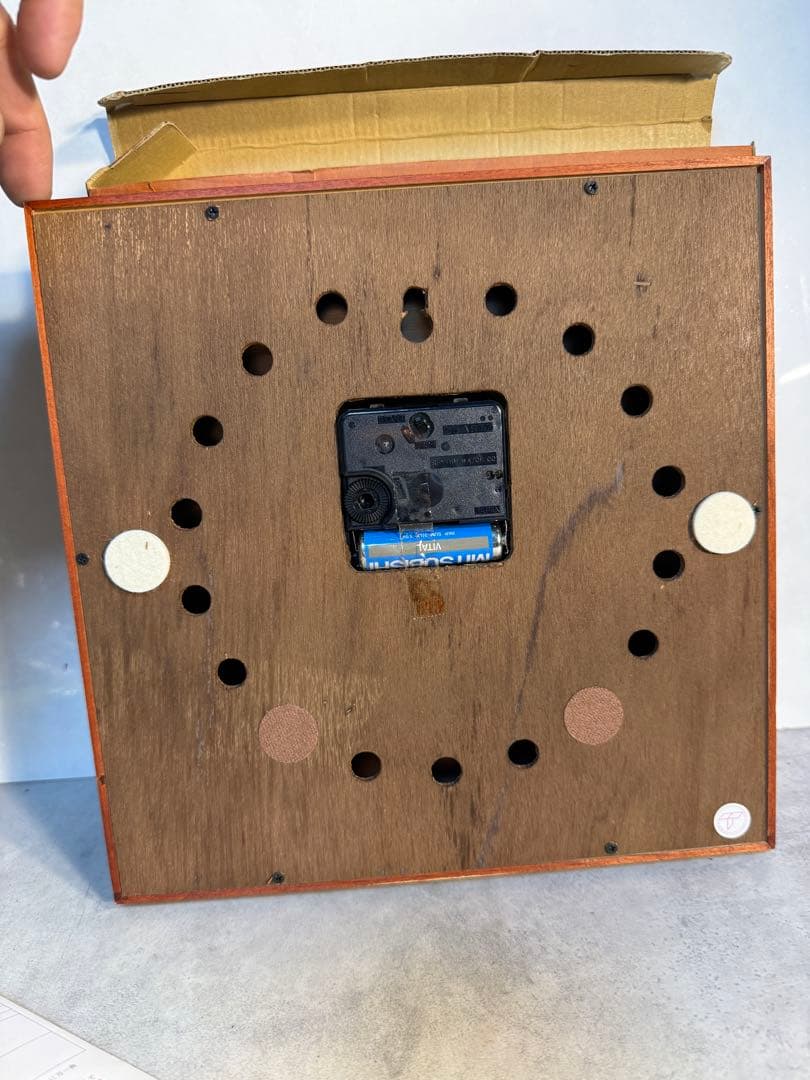 EMPEX 1983 ワンダーワーカー 木製 温湿度計付 高級壁掛時計 未使用