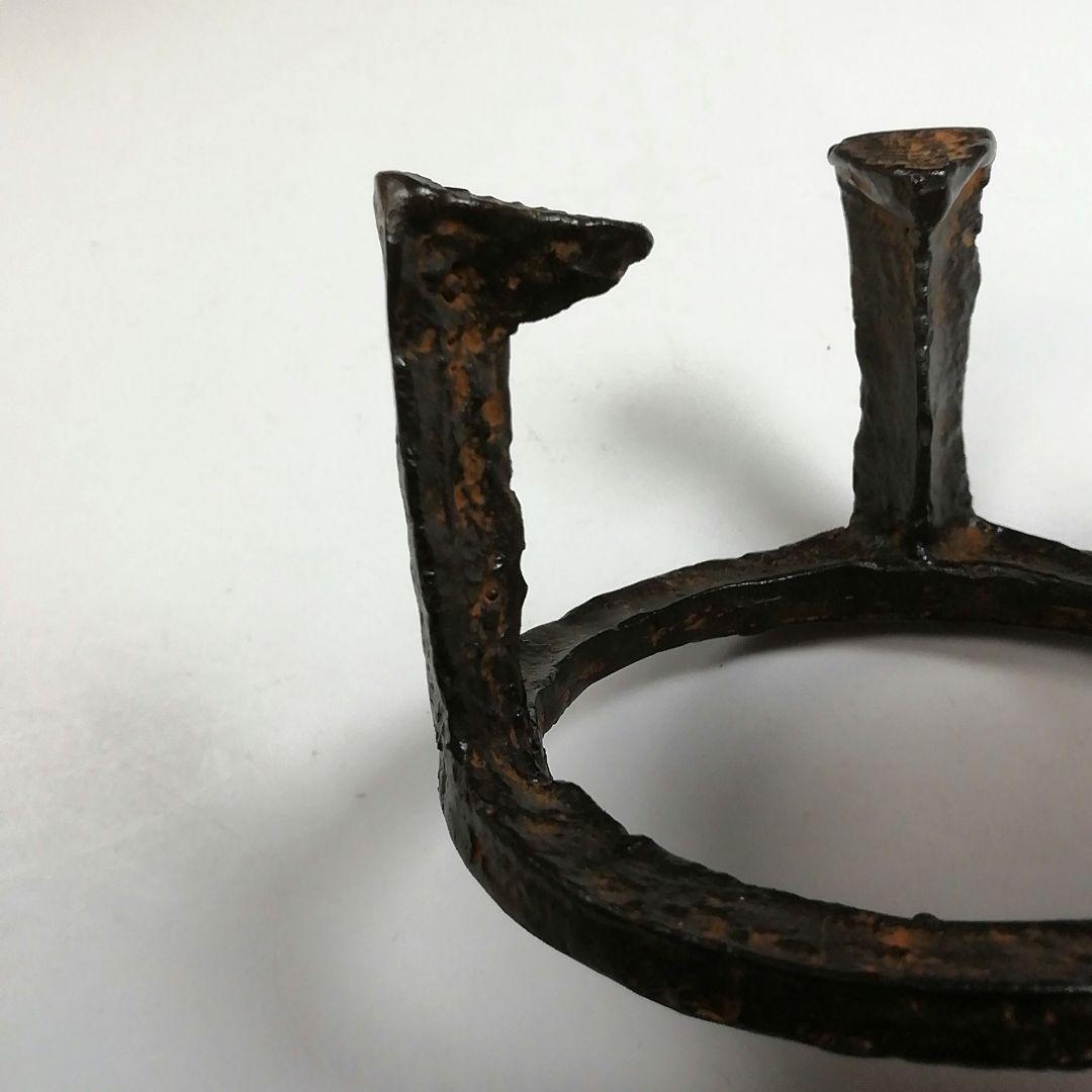 Ｗ１２１　蓋置　『唐銅　五徳　蓋置』『唐銅風炉師　藤井宗喜 作』　共箱　茶道具