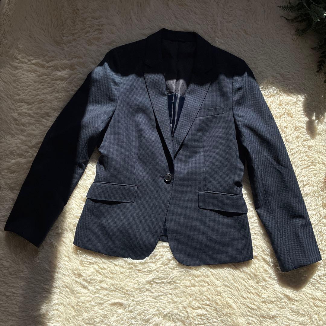 n-line Precious ネイビーチェック ビジネスパンツスーツ13号