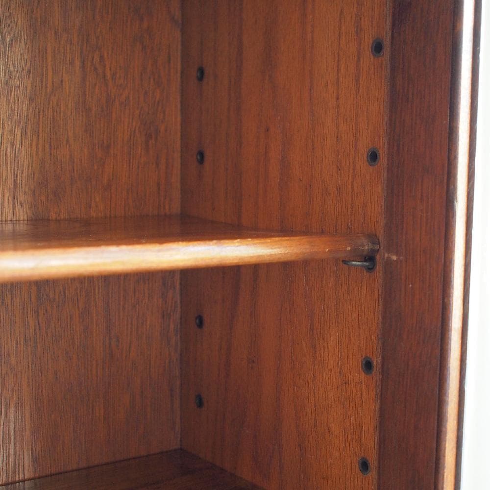 英国アンティーク ガラス扉のキャビネット オーク材 収納 本棚 飾り棚