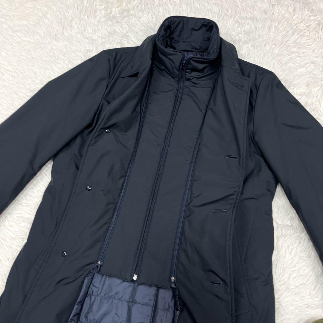 美品 ヘルノ レイヤード チェスターコート HERNOTECH 2way