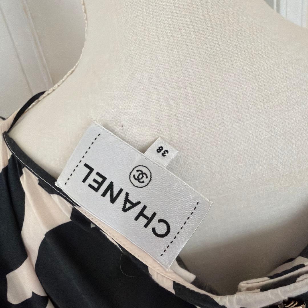 シャネル　CHANEL波模様フレアワンピース