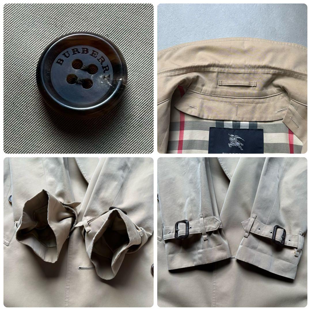 美品 バーバリーロンドン トレンチコート ダブル メガチェック ベルト ロング