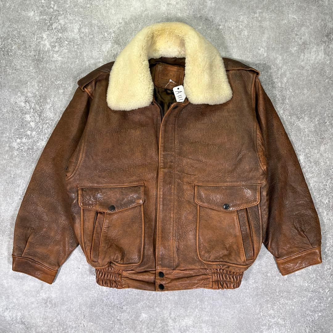 90s A-2 G-1 フライトレザージャケット　M 本革　YKK ヴィンテージ