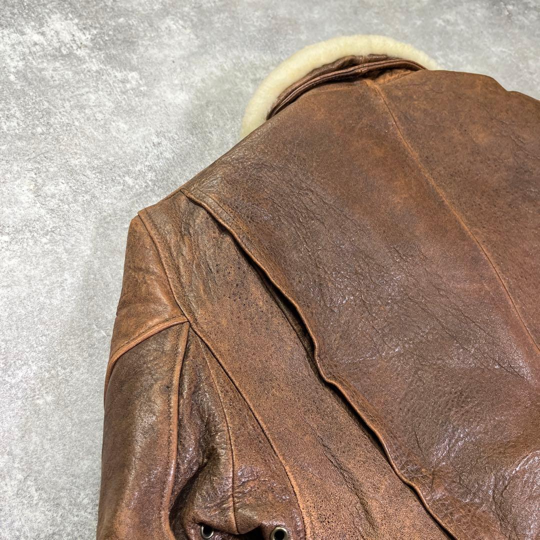 90s A-2 G-1 フライトレザージャケット　M 本革　YKK ヴィンテージ