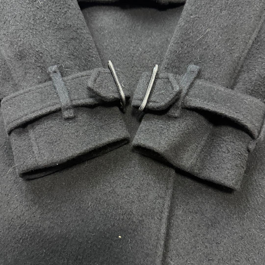 美品 バーバリーロンドン アンゴラ混1526 襟ファー　トレンチコート 黒