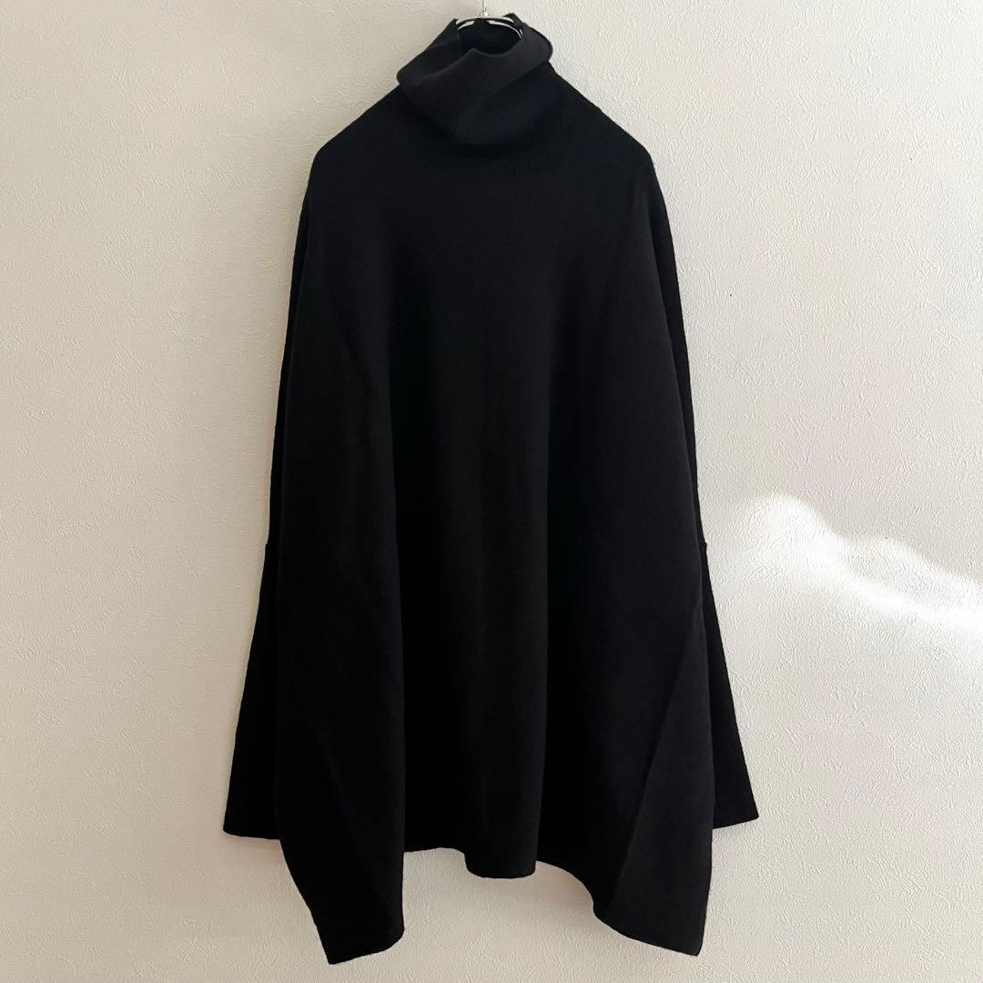 定価2.42万 ビアズリー ビッグニットタートルショート ブラック ゆったり