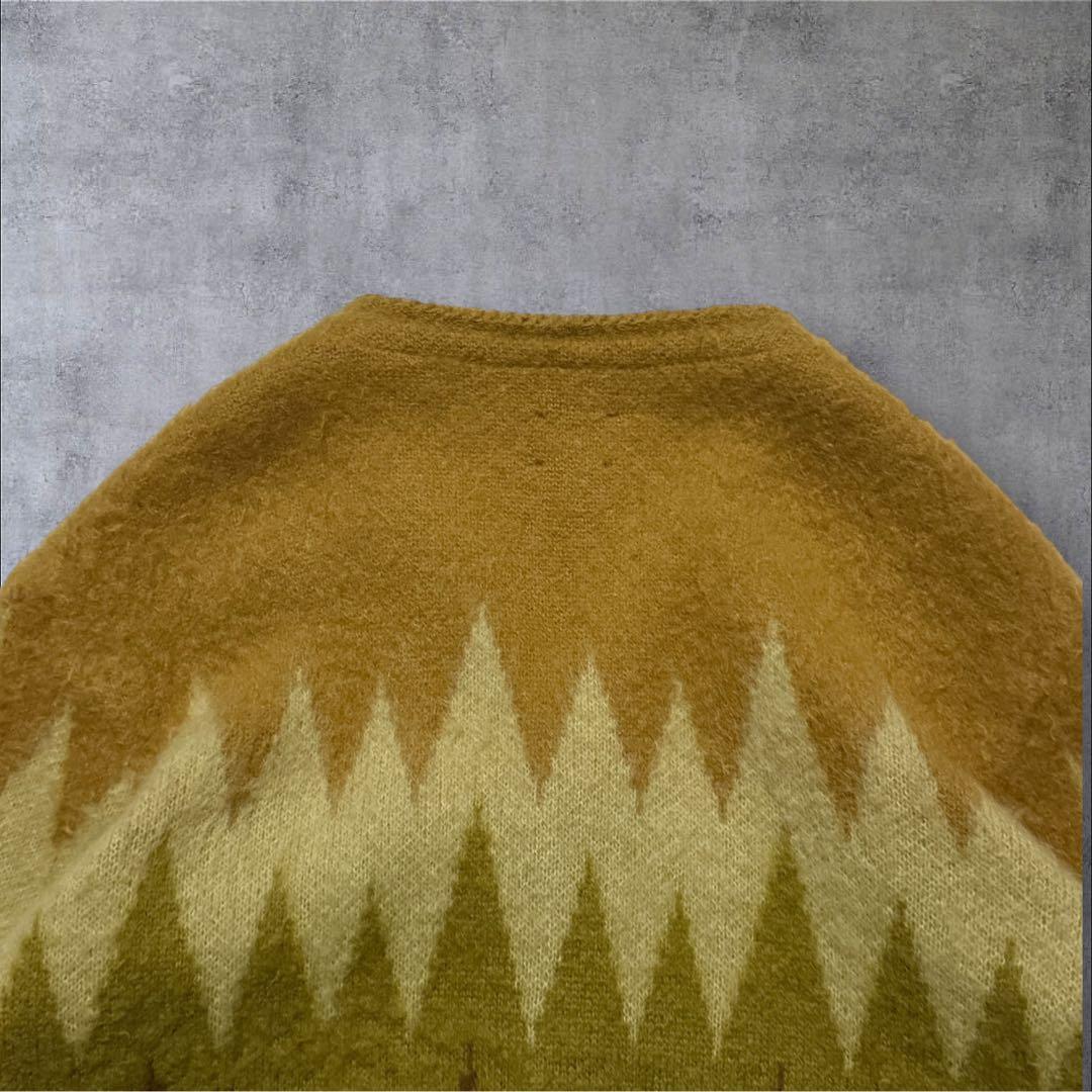 Needles ニードルス モヘア混 カーディガンVネック ジグザグデザイン