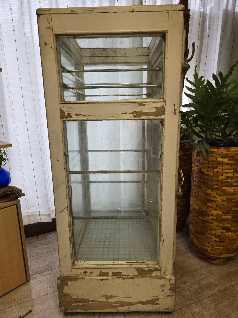 二段式ガラスケース 木製 ホワイト