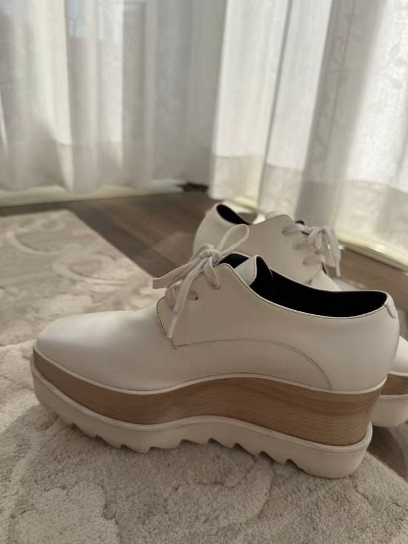 ステラマッカートニー　ホワイトレザー ウェッジソール スニーカー