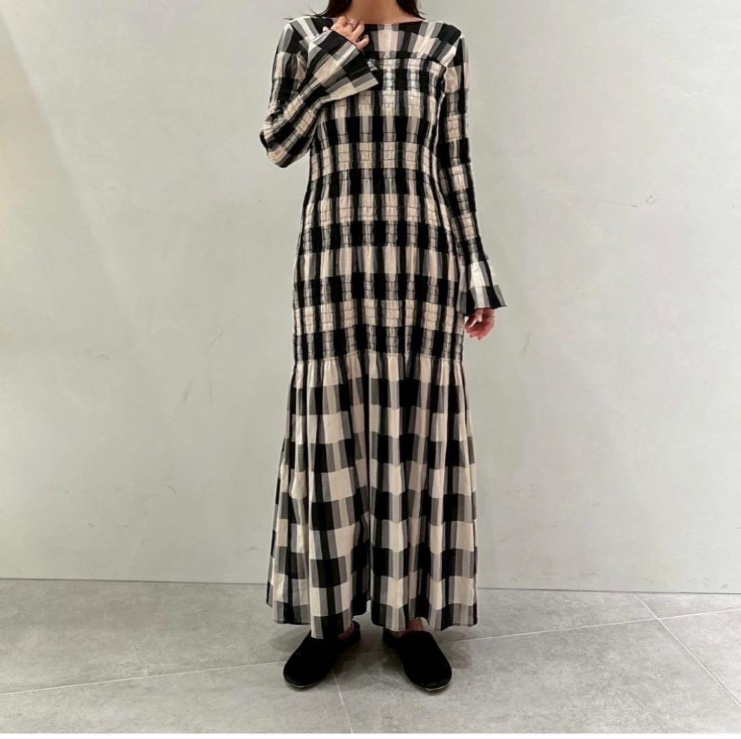 スーツ・フォーマル・ドレス CLANE SHIRRING LONG ONEPIECE