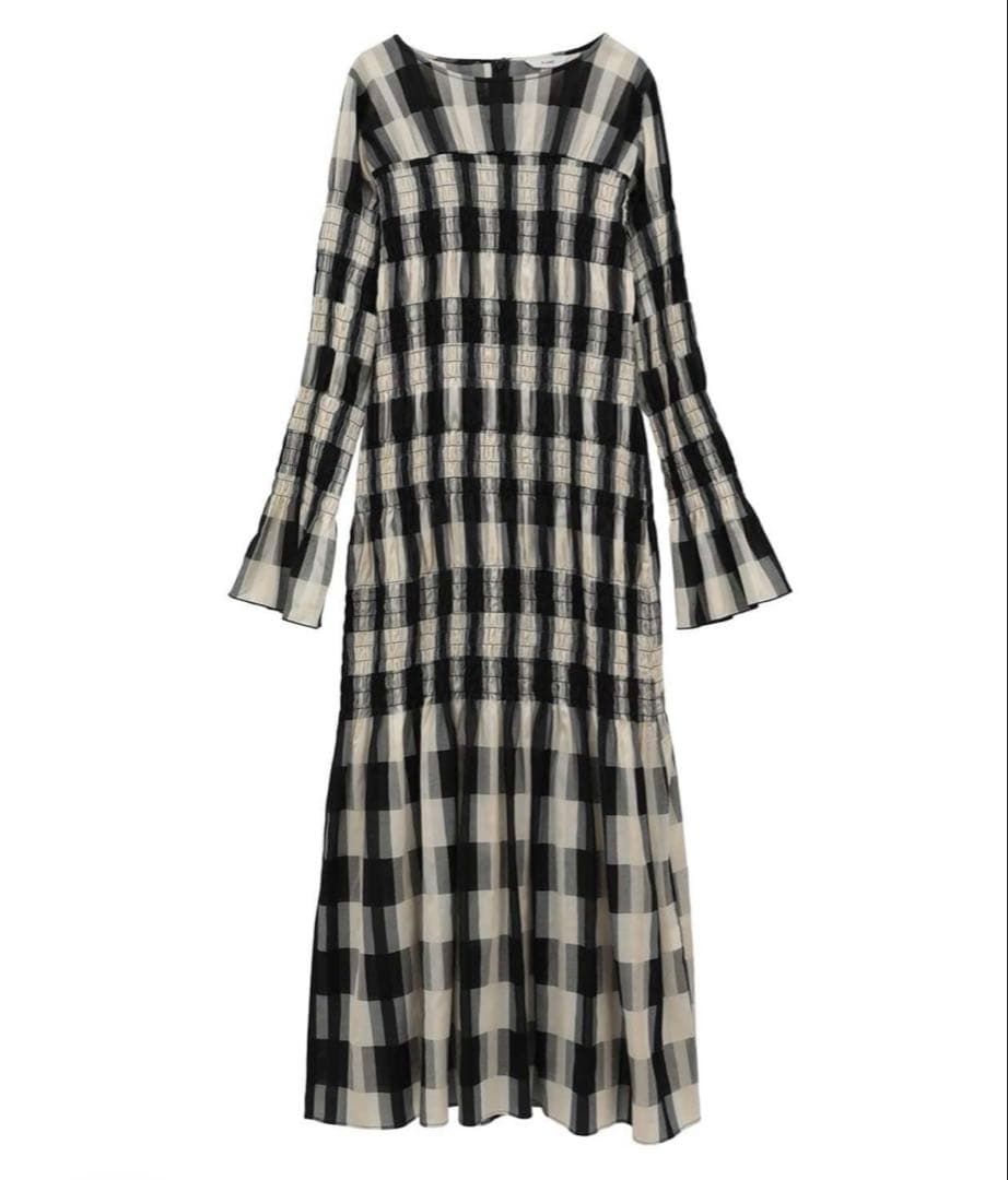 スーツ・フォーマル・ドレス CLANE SHIRRING LONG ONEPIECE