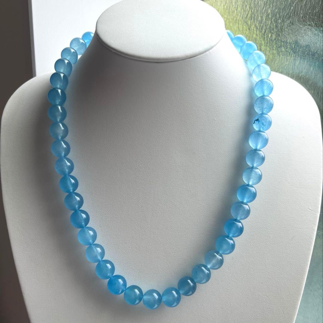 天然　高品質　アイスブルー　アクアマリンのネックレス AB1044