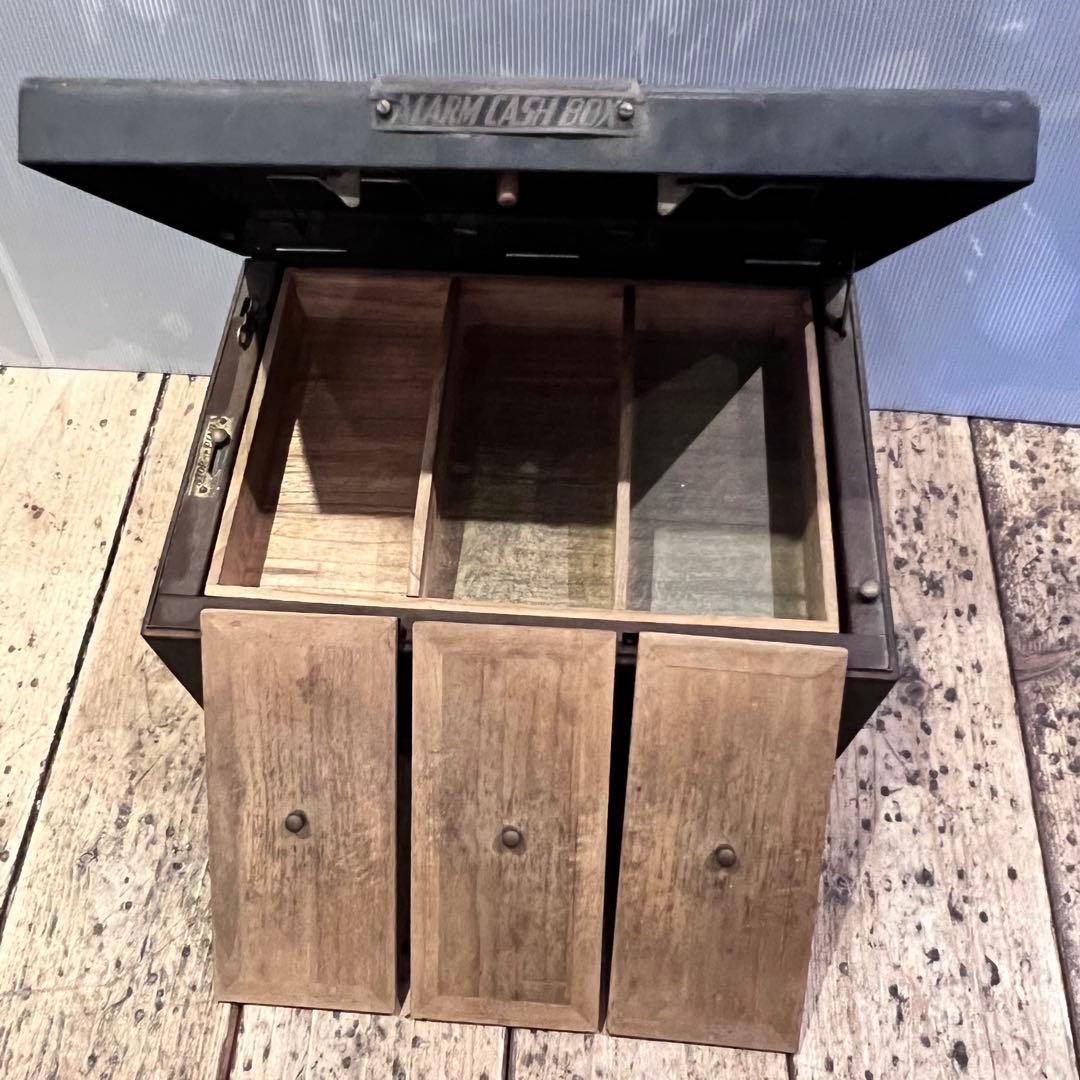 手提げ金庫 スチールキャッシュボックス レトロ ヴィンテージ アンティーク 昭和