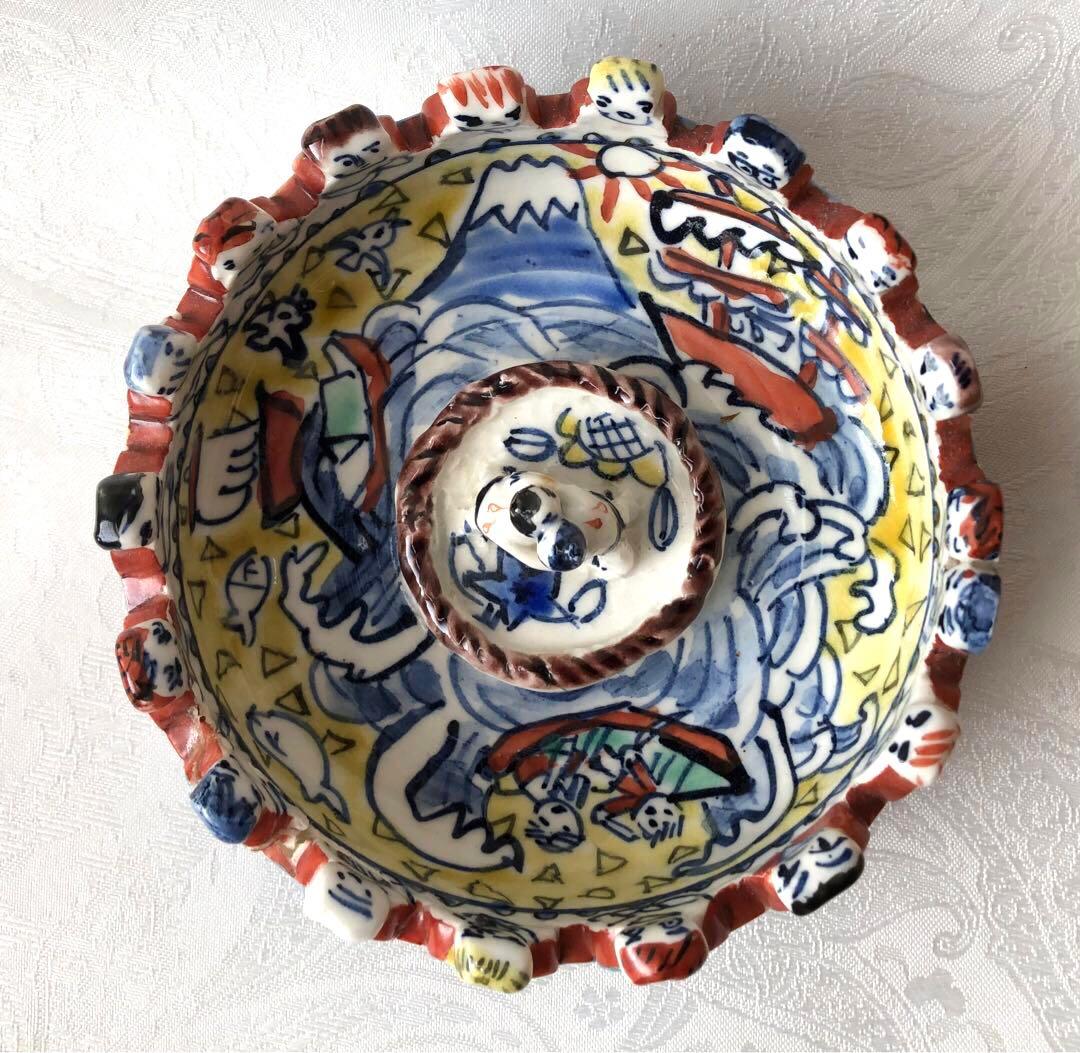 『相撲』灰皿（トレー）陶器　日本製（難あり）