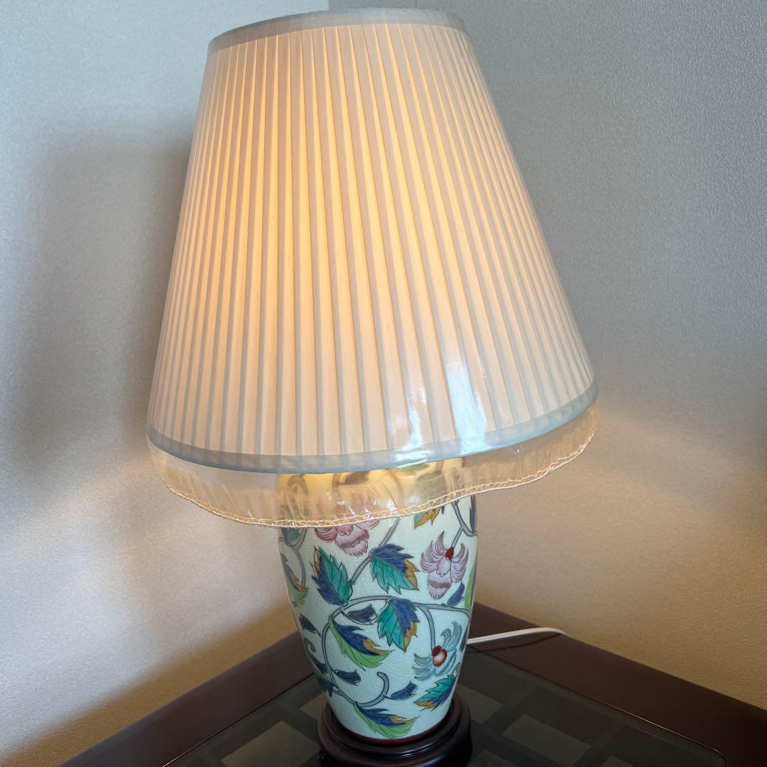 ランプ花柄陶器、希少特大高さ70美品❣️最終