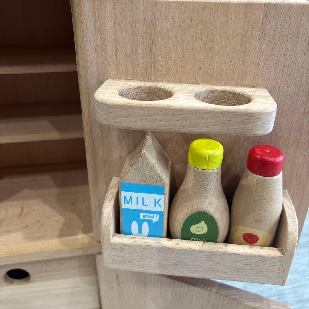 ☆ダイワ　ミドルキッチンセット☆ 木の冷蔵庫　木のおもちゃ　おままごとセット♡