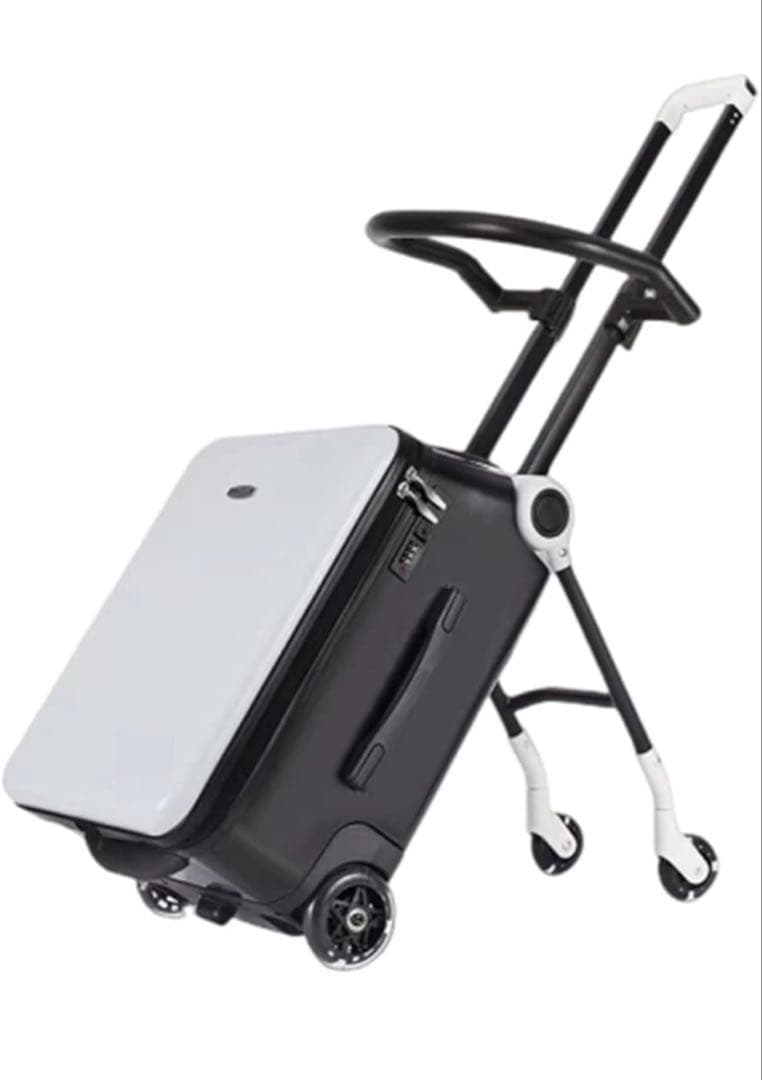 スーツケース　子供が乗れるキャリーケース クッション付 ホワイト