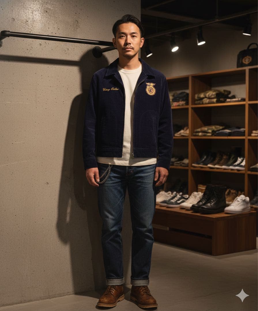 #90 Lサイズ FFA JACKET ジャケット レプリカ ネイビー