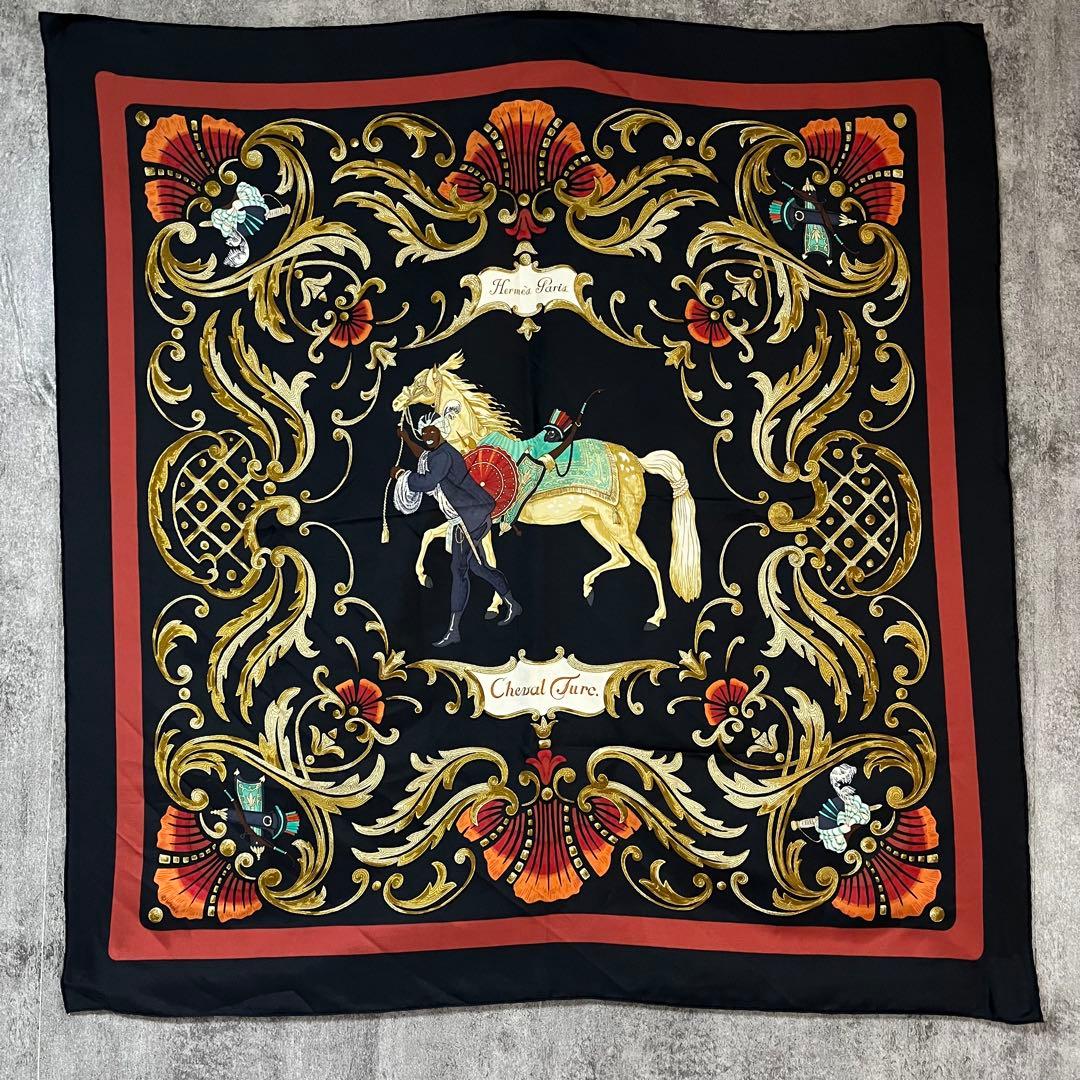 極美品 エルメス HERMES カレ90 Chevel Turc トルコの馬