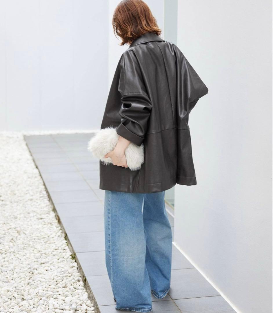 SLOBE IENA Web限定　フェイクレザーブルゾン