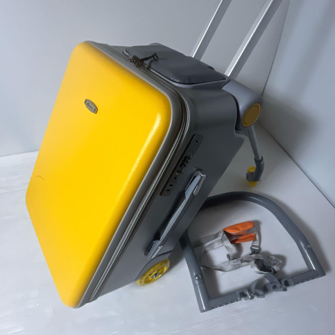 子供　乗れるスーツケース キャリーケース 40L キャリーバッグ イエロー