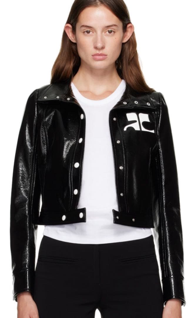 クレージュ　ブラック Reedition ビニール ジャケット