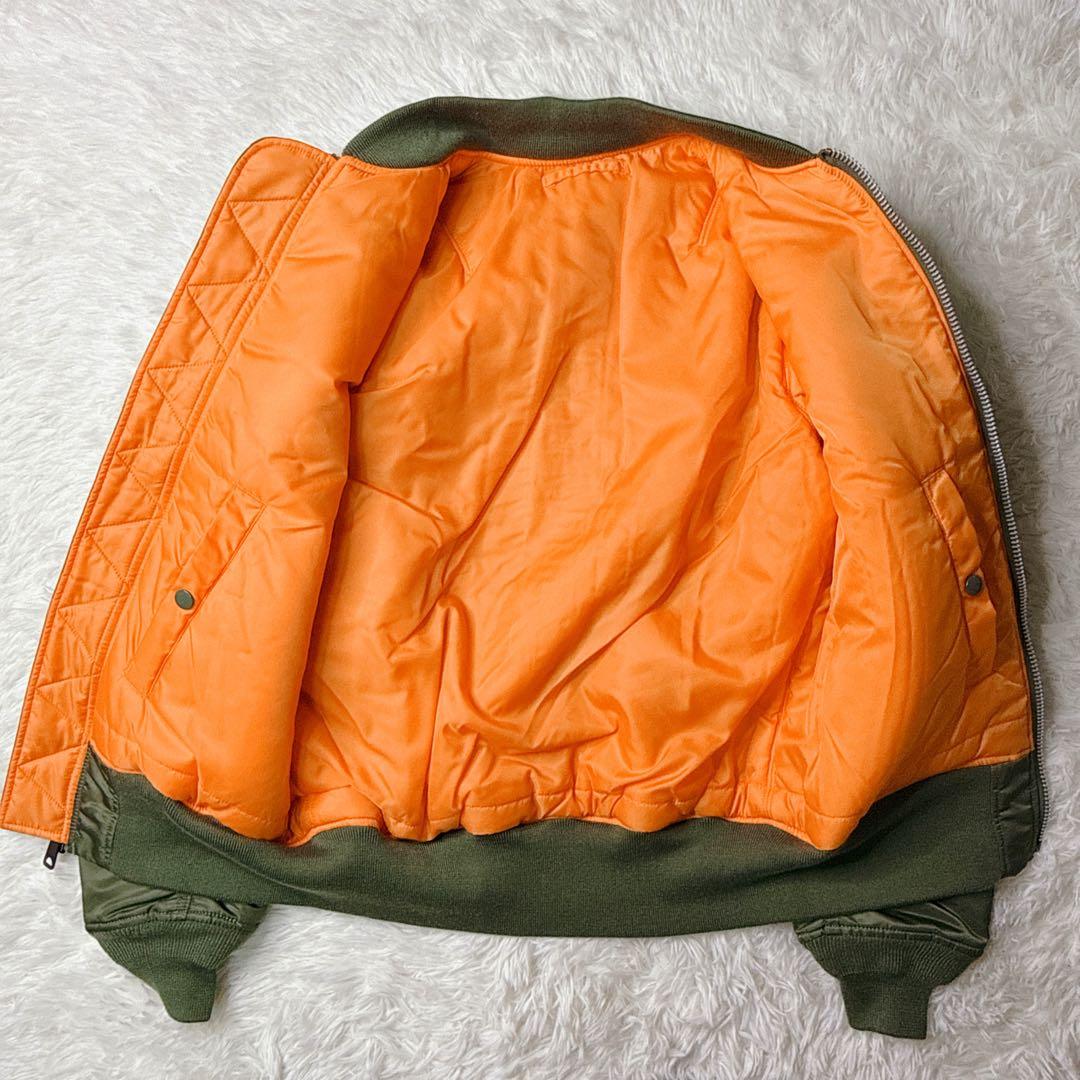 ✨美品✨アルファ MA-1 フライトジャケット 緑 L 中綿 y2k 短丈