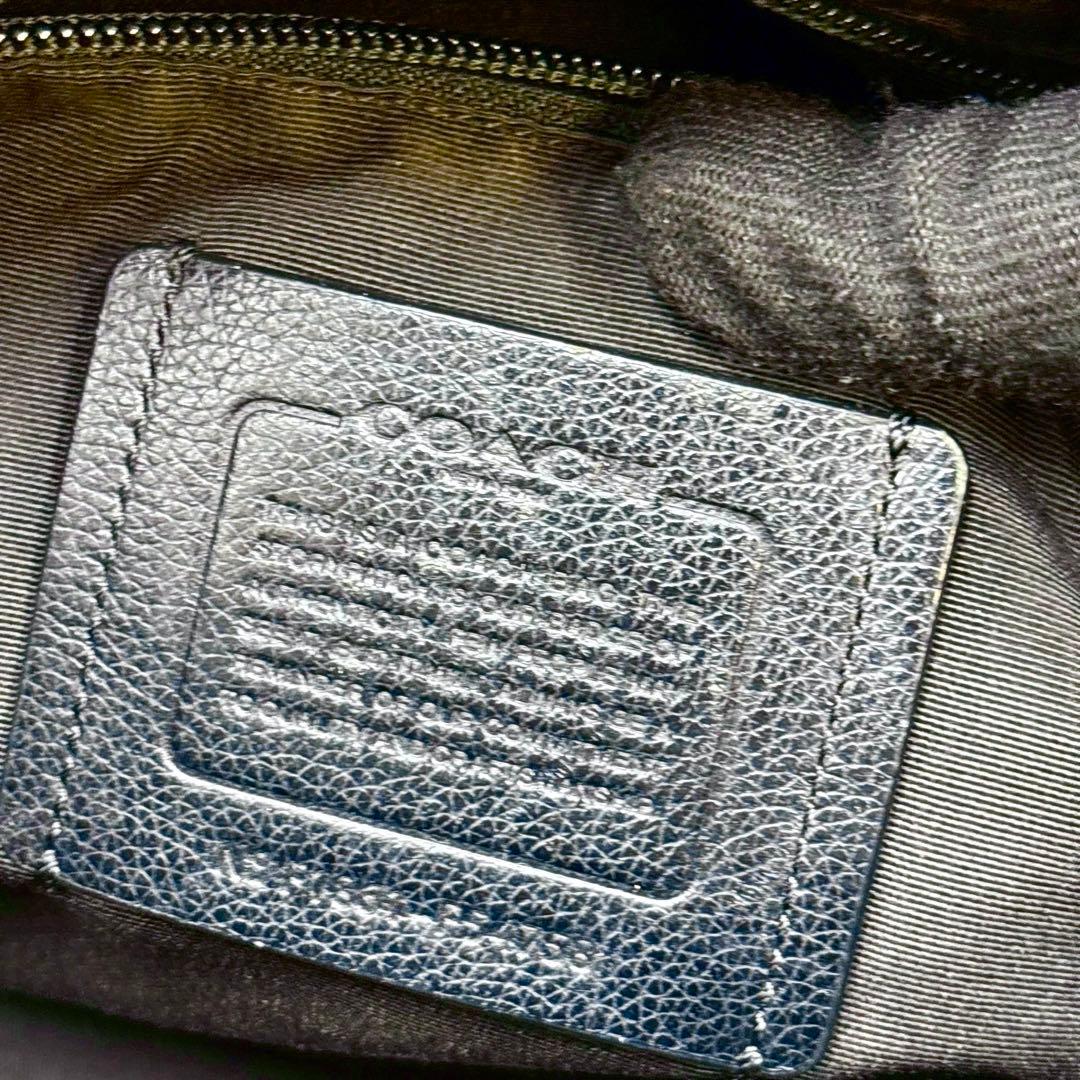 COACH メトロポリタン レザートートバッグ 2way ネイビー×ブラック